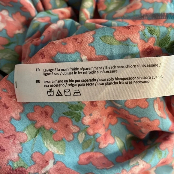 NWOT B.O.G Collective Floral Corset Dress Pink Turquoise, Size L - Picture 12 of 13
